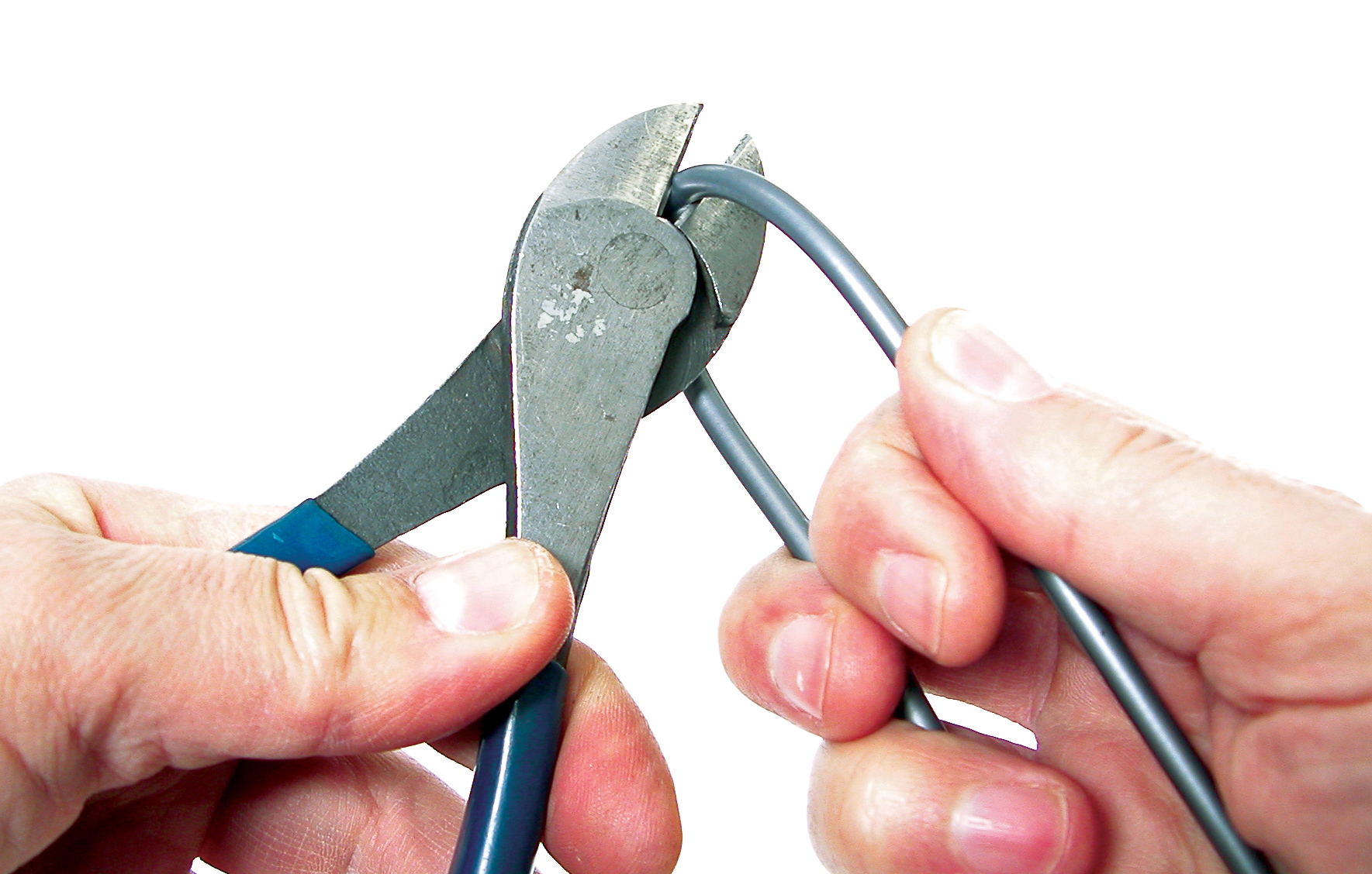 Hold housing close to cutter to keep it square
