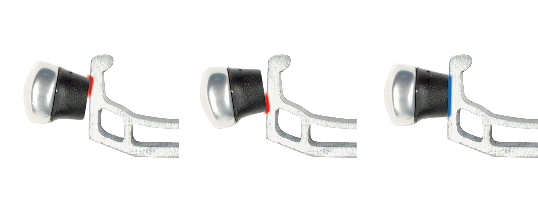 Pad face and rim surface should be parallel at time of contact.