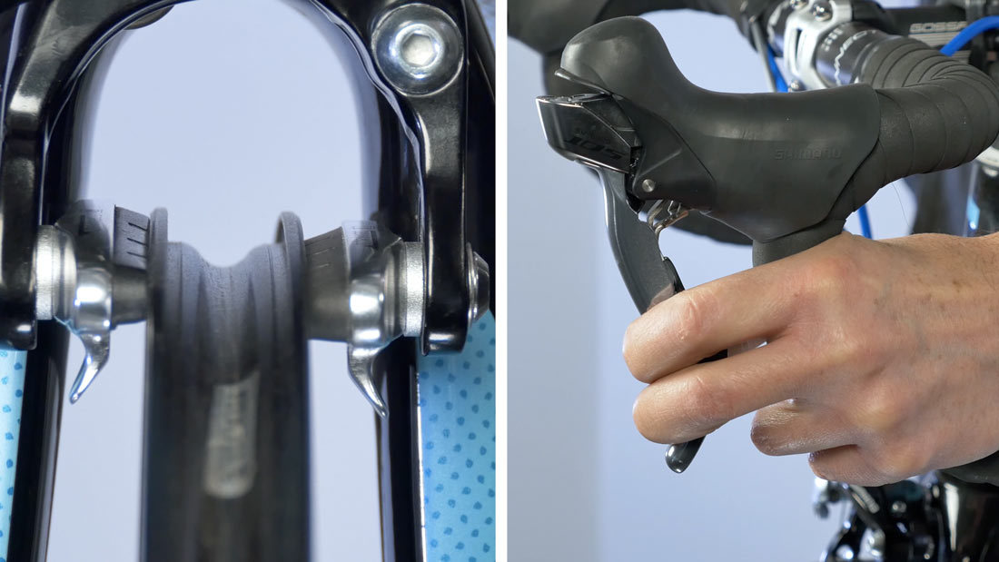 Set brake clearance by feel at lever