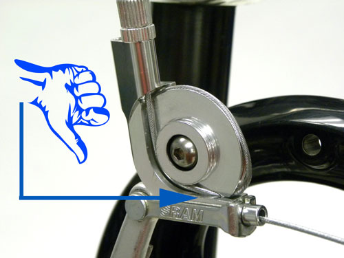 able transition at the 5:00 position will result in braking failure