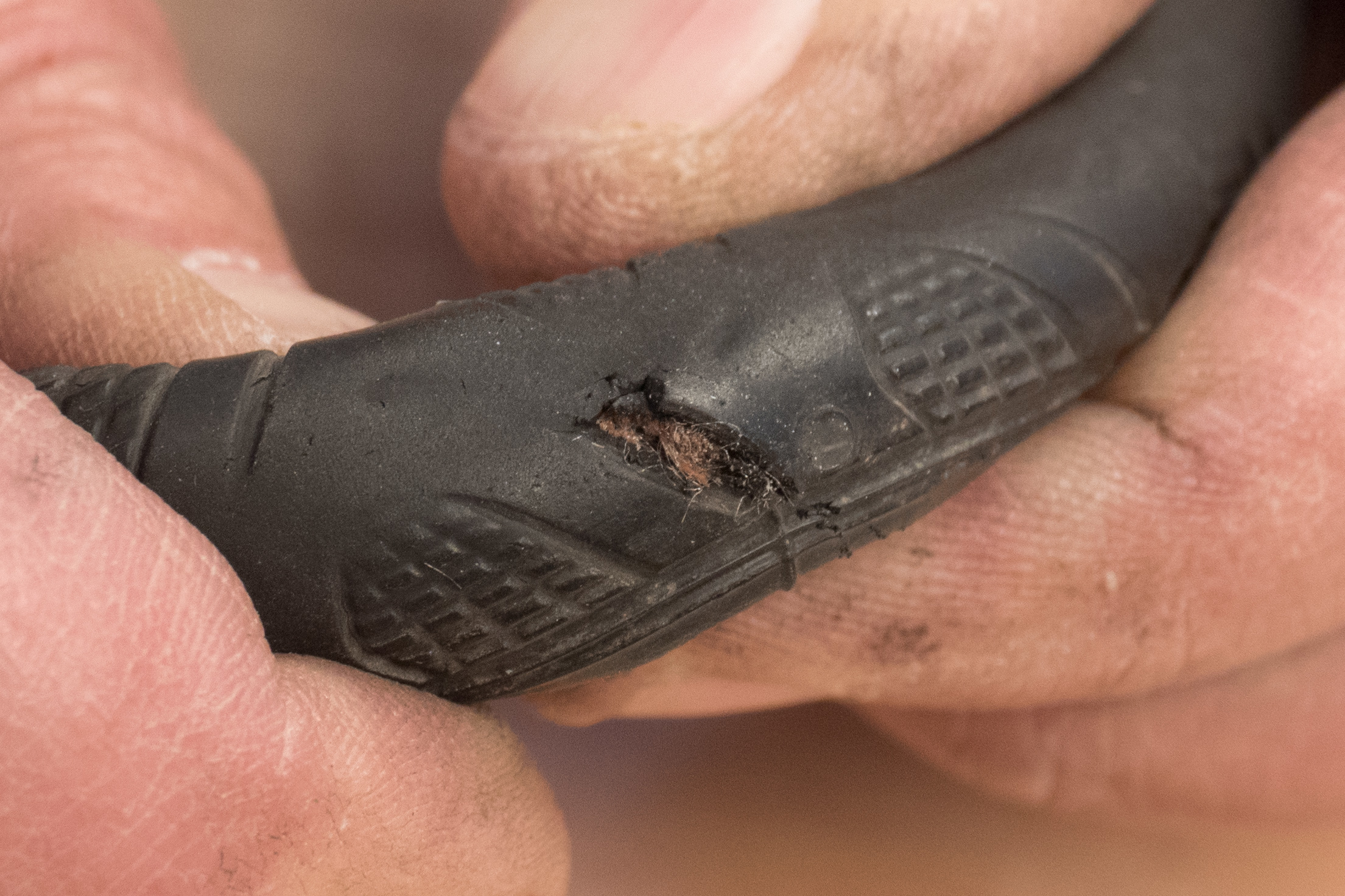 Example of damaged casing - this tire should be replaced