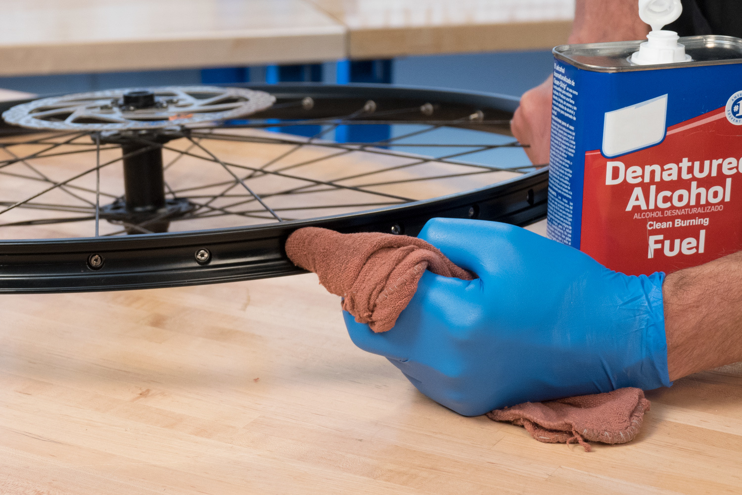 Tubeless Conversion 3 Clean Rim Alcohol No Logo