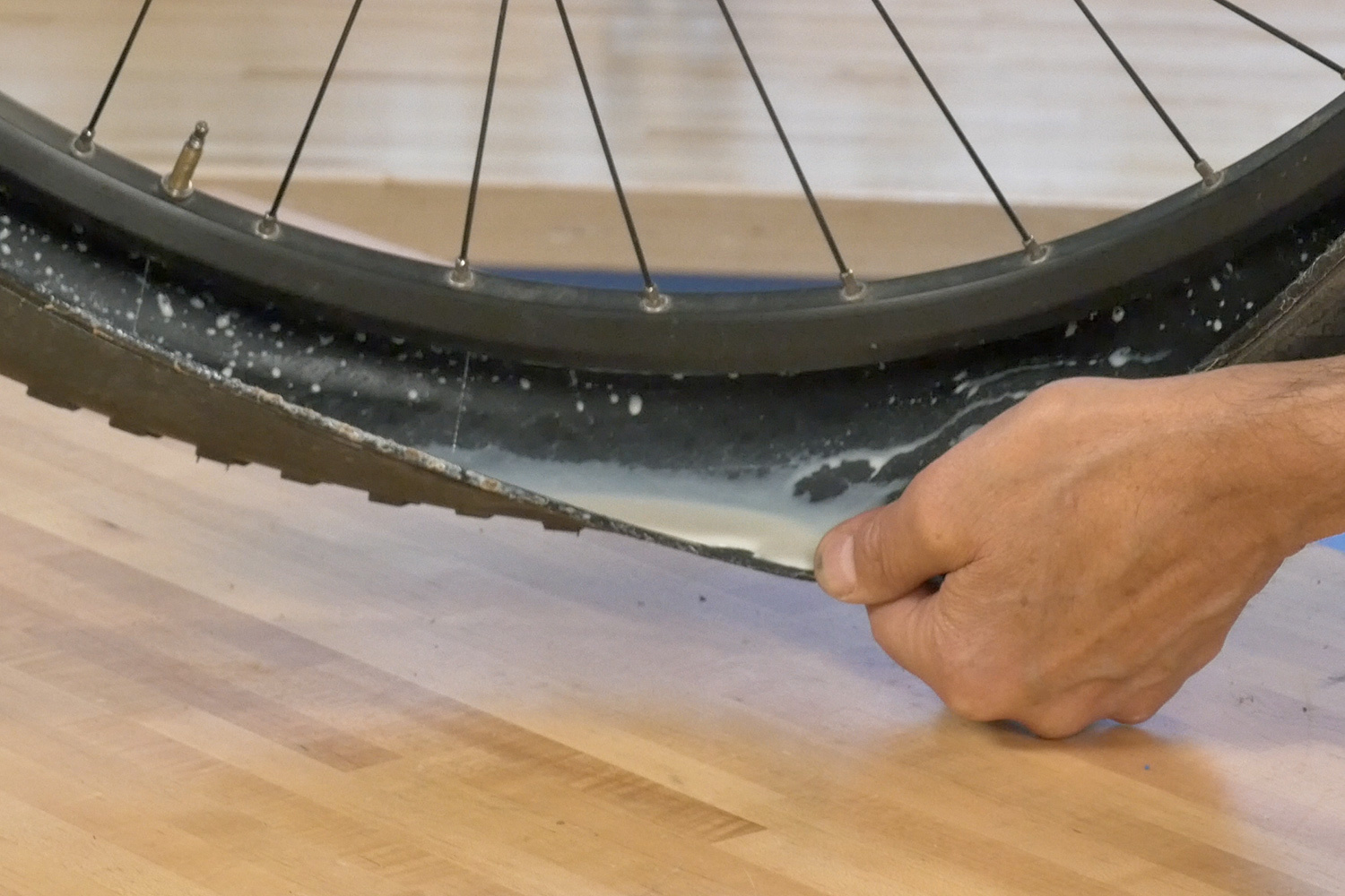 Tubeless Installation 2 Leftover Fluid
