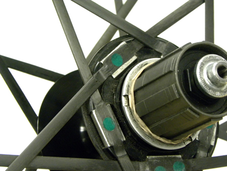 Green dot on the pallet of the non-drive R2R spokes