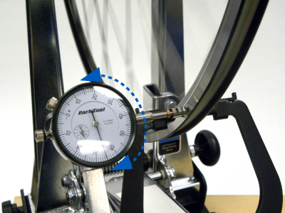 Figure 15. A needle swing of 180-degrees (one-half a complete rotation) indicates 0.5mm run out