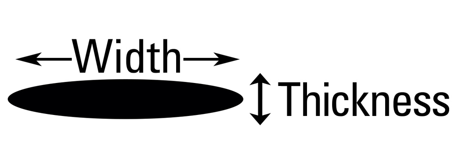 Figure 2: Cross section of a bladed spoke showing width and thickness